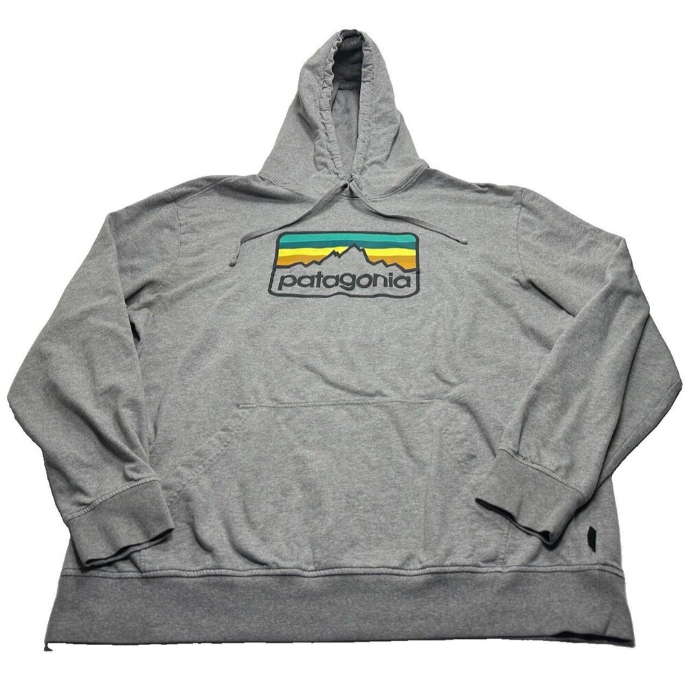 Men's Patagonia Line Logo Badge Lightweight Hoody Size XL Feather Grey #39489